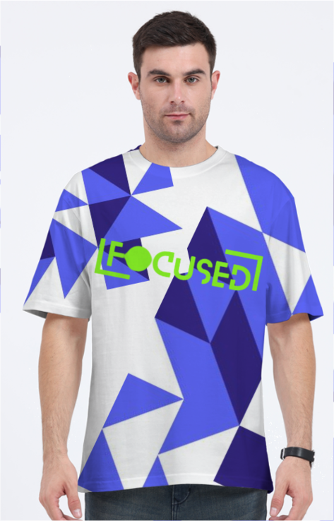 White & Blue 'Focused' T-shirt