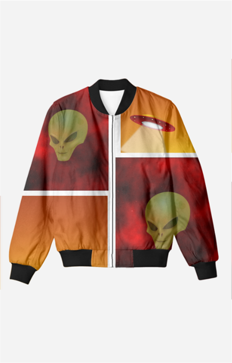 Deep Red Orange - Alien Bomber Jacket