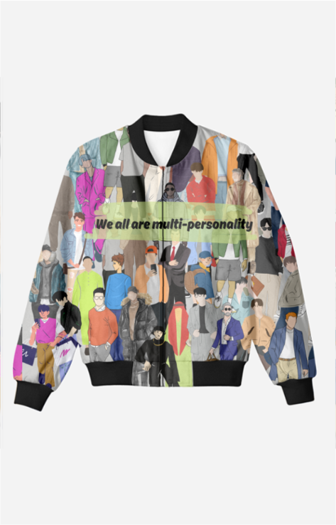 Unisex 'Multi-personality' Bomber Jacket